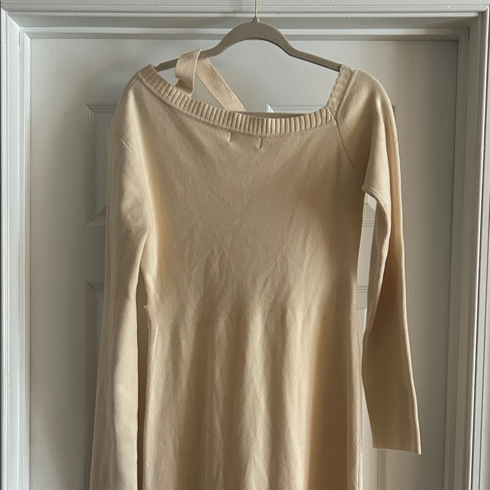 Hanifa NWT Claire Knit Cream Long Sleeve Maxi Dress - Picture 7 of 8